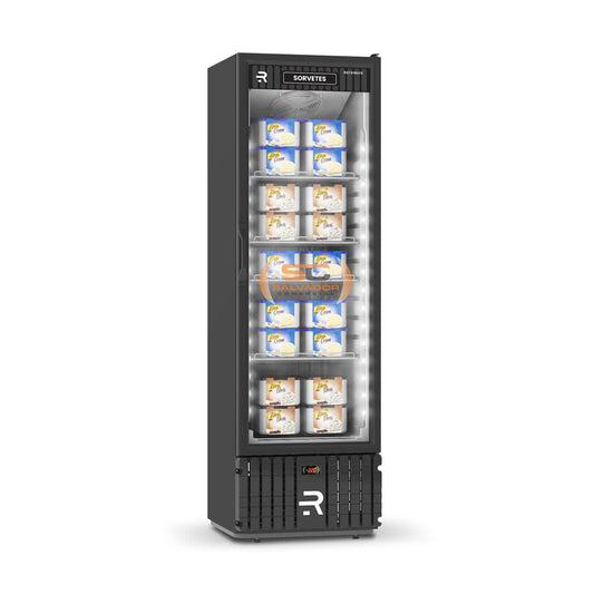 Visa Cooler para Sorvete 400L com porta de vidro dupla e ar forçado – Refrimate