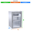Diagrama com as dimensões do visa cooler Venax VV100 82L (A: 80cm, L: 49,5cm, P: 61cm), para planejamento de espaço.