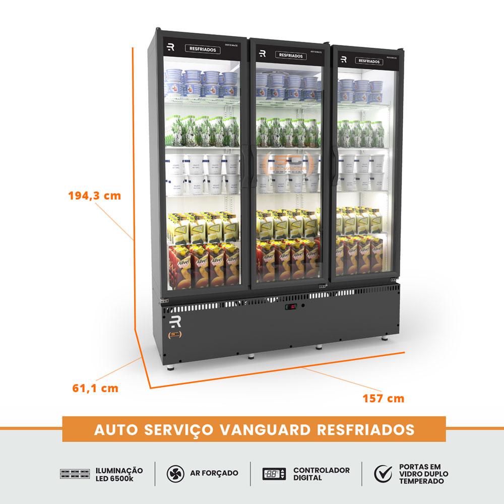 Vitrine Refrigerada 3 Portas ideal para supermercados e padarias - Salvador Comercial