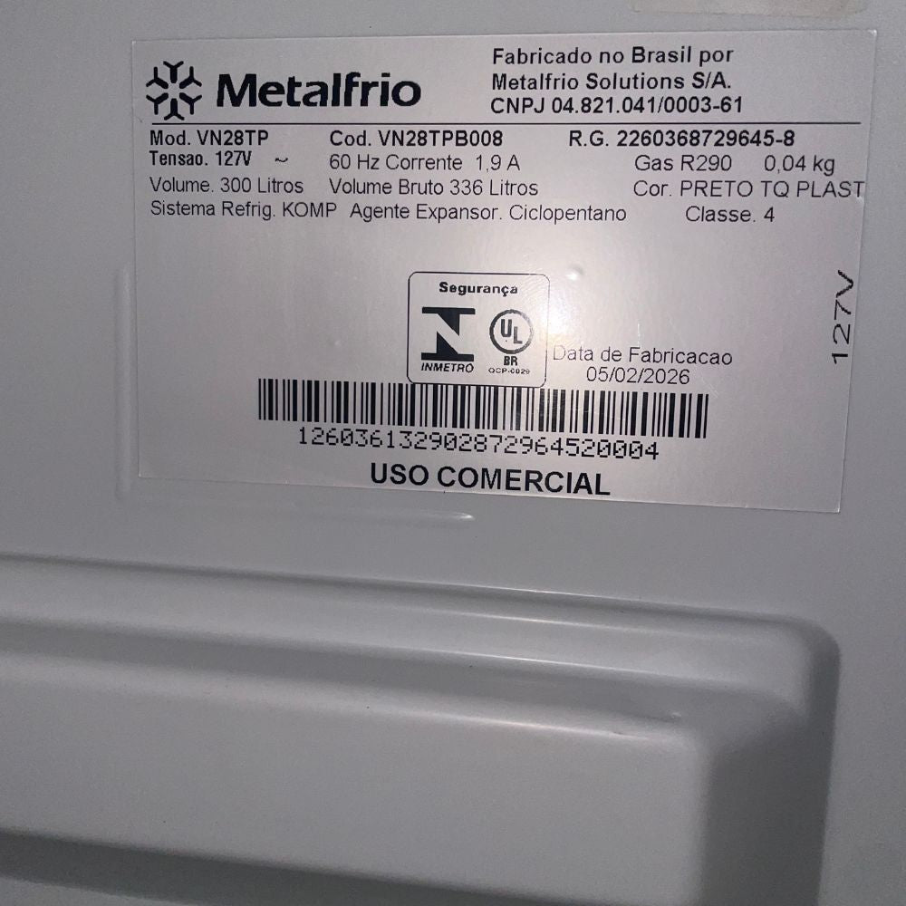 SEMINOVO - Cervejeira Expositor Refrigerado Beer Maxx 287l Inox VN28TP 127V - Metalfrio