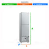 Mini câmara refrigerada inox 2 portas aberta com prateleiras reguláveis